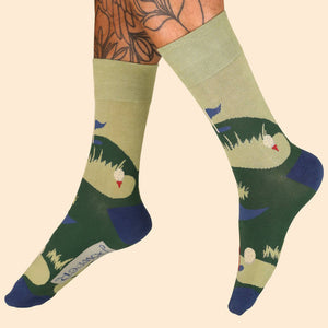 Men's hole in one socks moss