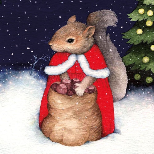 Santa squirrel Christmas cards - pack of 8