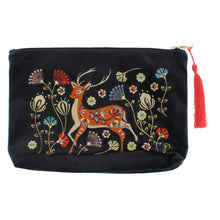 Load image into Gallery viewer, Velvet folk art deer pouches