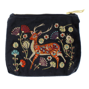 Velvet folk art deer pouches