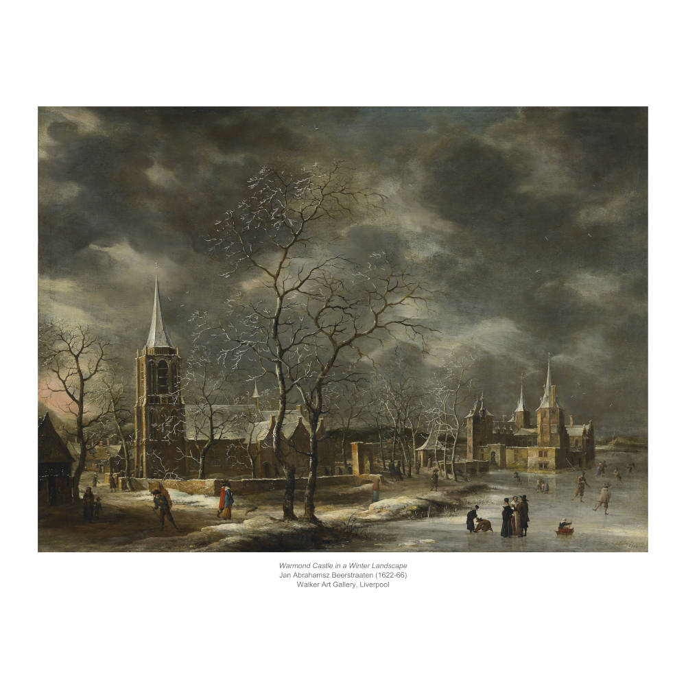 Warmond Castle in a Winter Landscape print