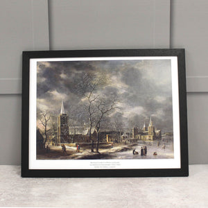 Warmond Castle in a Winter Landscape print