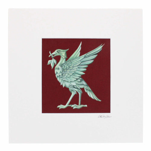 Liver bird velvet mounted print