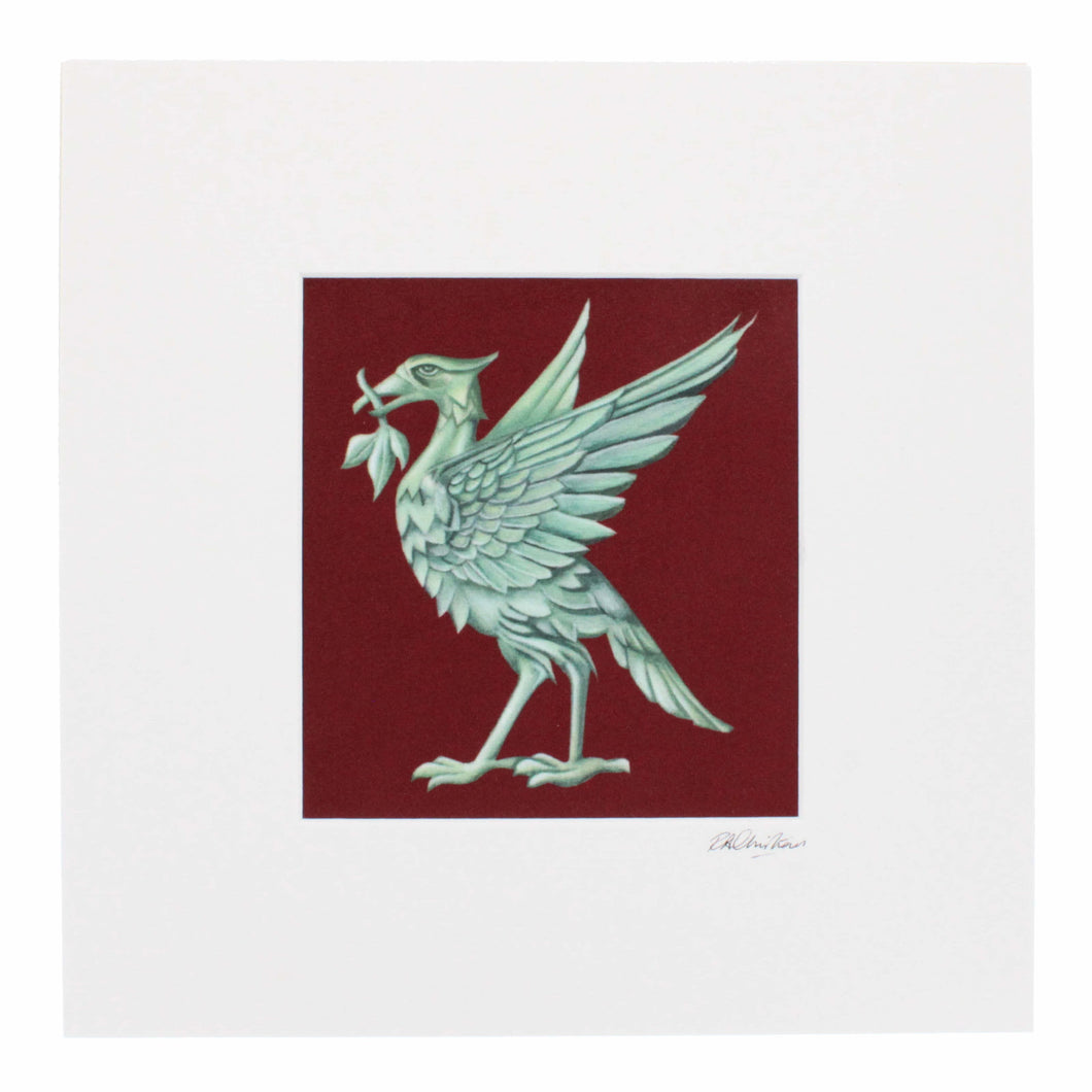 Liver bird velvet mounted print
