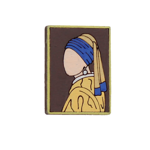 Girl with a pearl earring pin badge