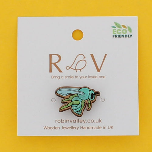 Male orchid bee pin badge