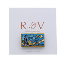 Load image into Gallery viewer, Van Gogh starry night pin badge