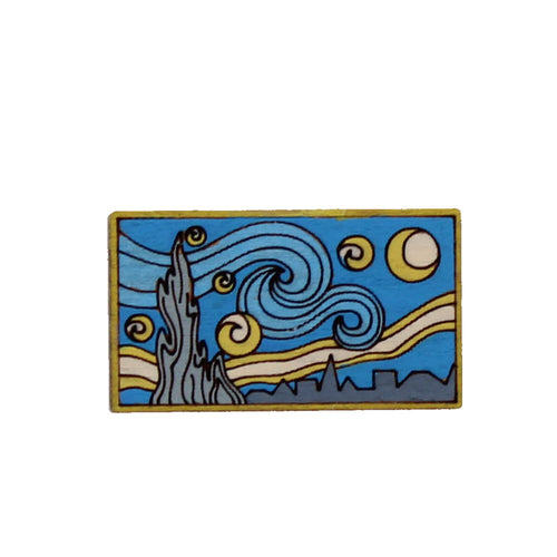 Van Gogh starry night pin badge