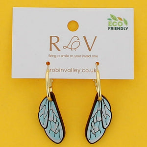 Bee wings hoop earrings