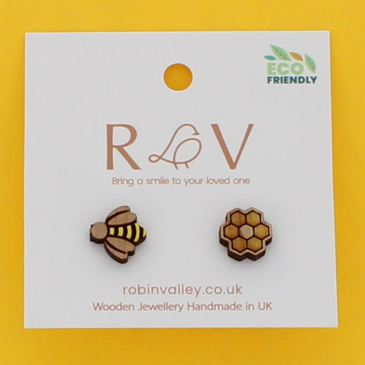 Bee & hive earrings