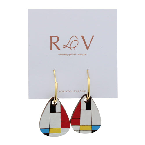 Piet Mondrian hoop earrings