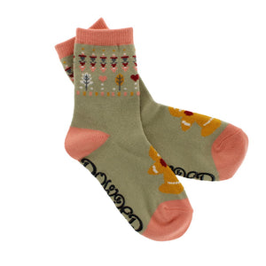 Knitted socks gingerbread man sage