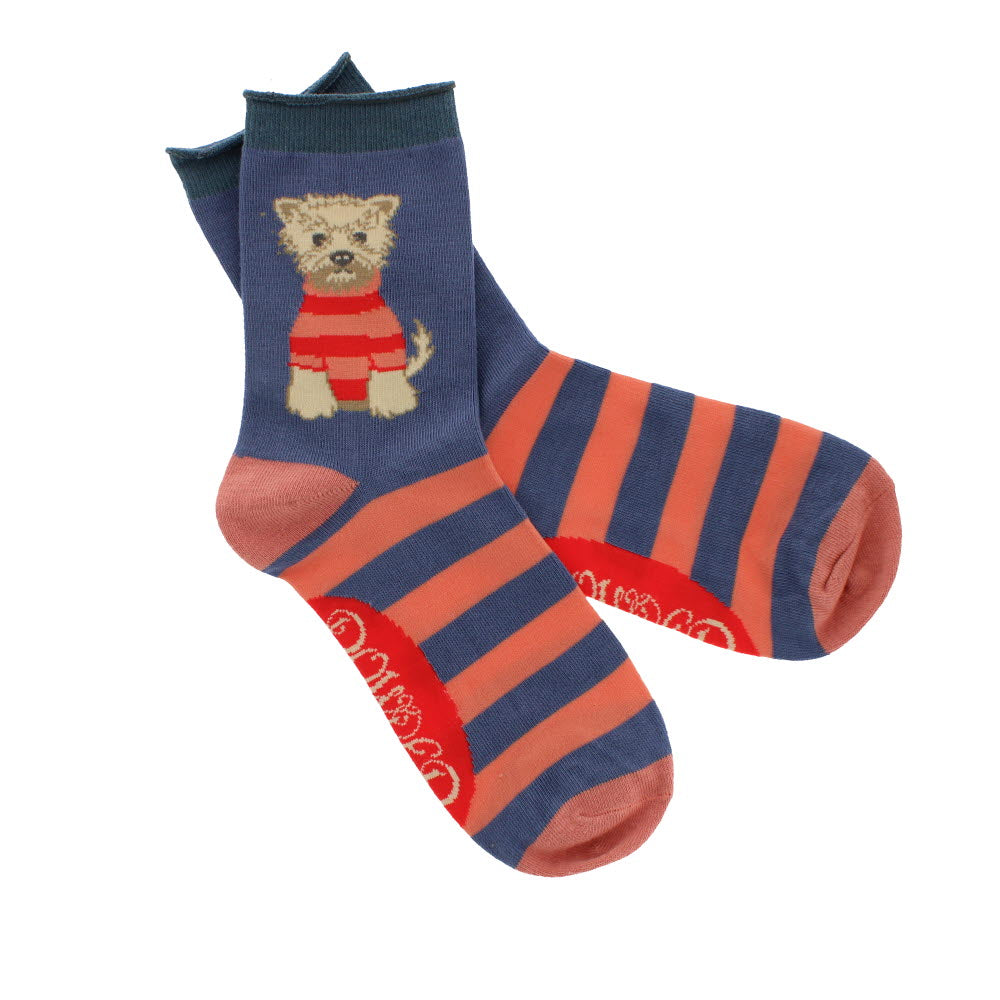 Wooly westie ankle socks