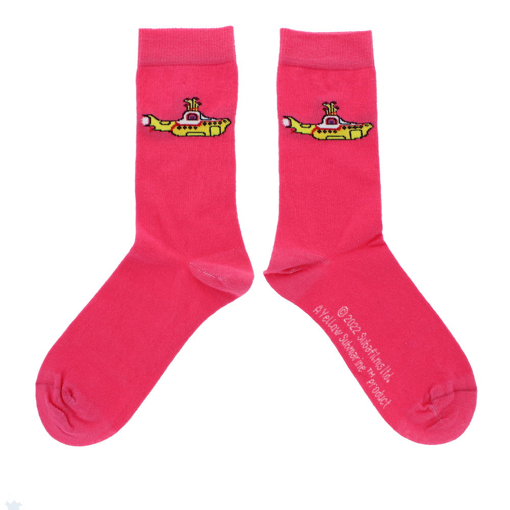 Yellow submarine pink ladies socks