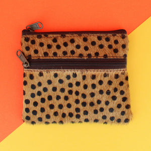 Soruka ari animal print leather recycled coin purse