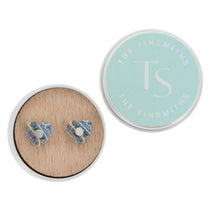 Load image into Gallery viewer, Damask heart studs in a tin