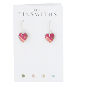 Kyoto fuchsia heart earrings