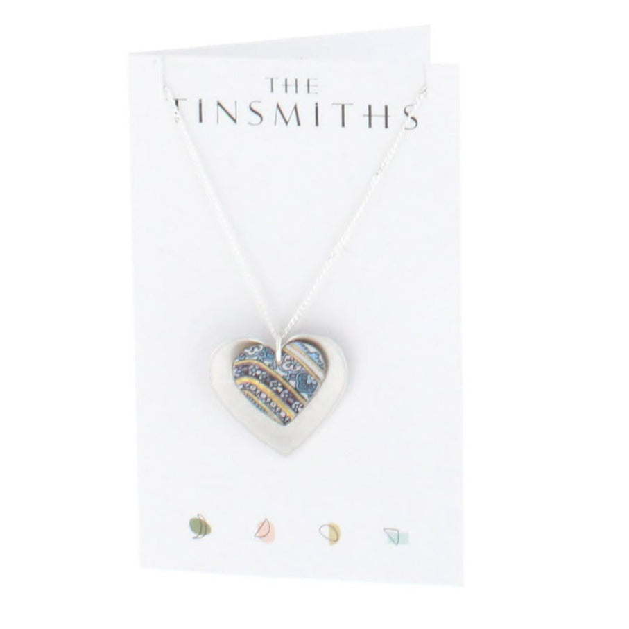 Damask double heart necklace
