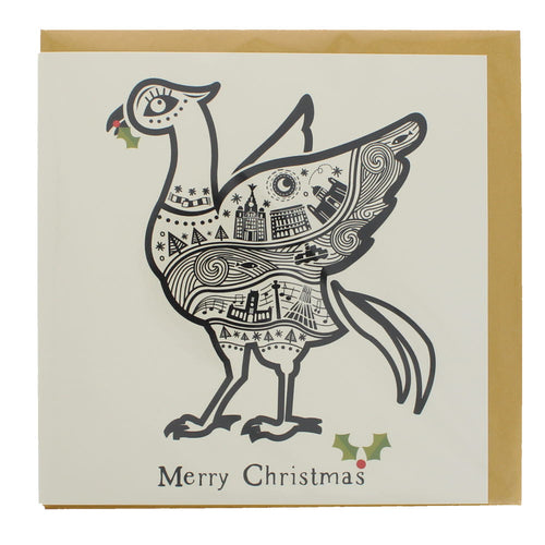 Liverpool Liver Bird illustration Christmas card