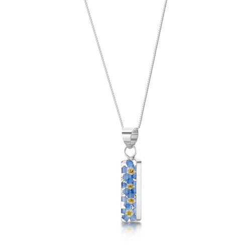 Forget me not rectangle necklace