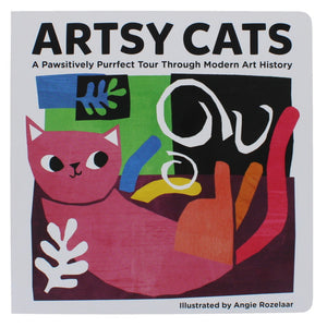 Front cover of Artsy Cats showing a Picasso style painting of a cat
