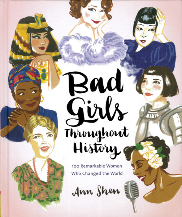 Front cover of Bag Girls Throughout History with illustrations of seven women.