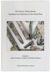 Front cover of The Huxley Viking Hoard with a colour photograph of several of the finds from the hoard