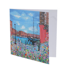 Load image into Gallery viewer, Floral Albert Dock Greeting Card Open 