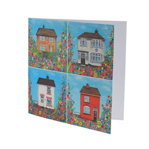 The Beatles homes floral greeting card