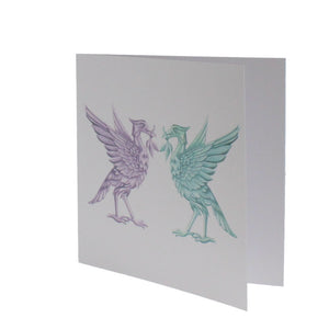 Liverpool Liver Bird Couple Greeting Card