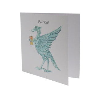 Liver bird pint lad greeting card