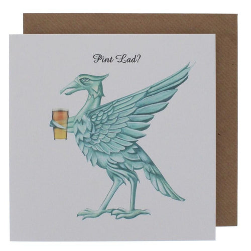 pint lad liver bird card