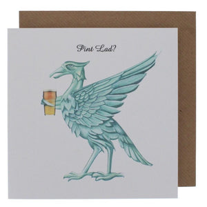 pint lad liver bird card
