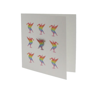 Liver bird pride pin badge with greeting card