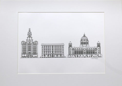 Three graces sketch mounted print