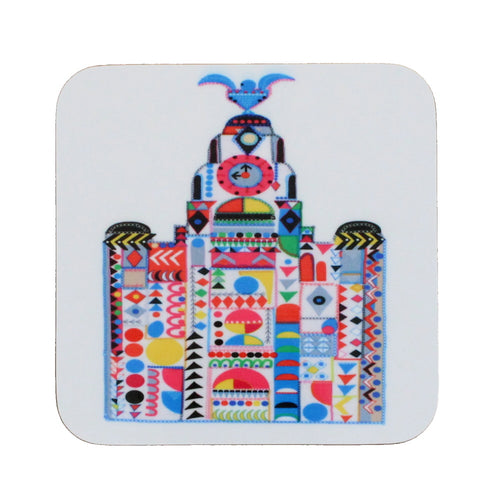 Colourful Liver building coaster