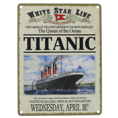 Titanic the first sailing sign