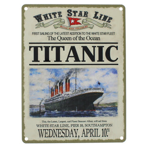 Titanic Metal Sign: The First Sailing