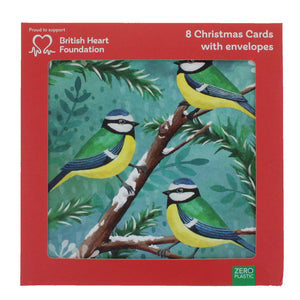 Blue Tits on Snowy Branch Christmas Cards