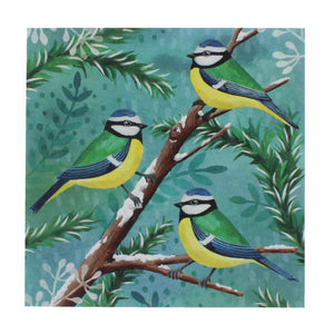 Blue Tits on Snowy Branch Christmas Cards