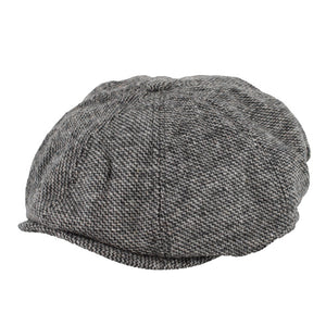 Peaky stud cap in grey tweed