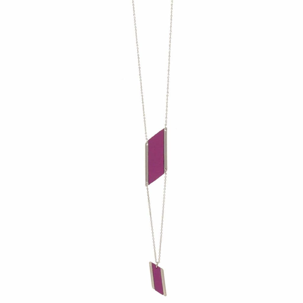 Sobo & Co Long Double Diamond Necklace in Grape