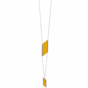 Yellow long double diamond necklace