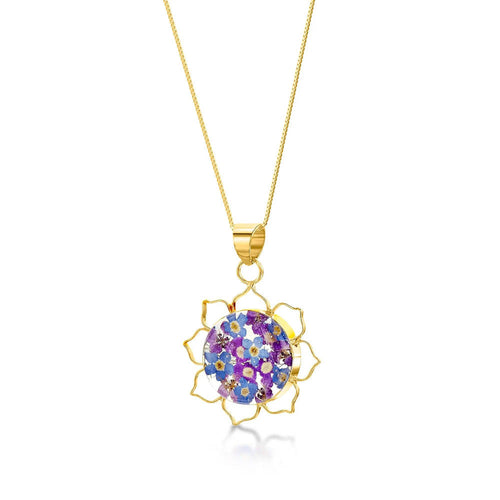 Purple haze lotus flower necklace