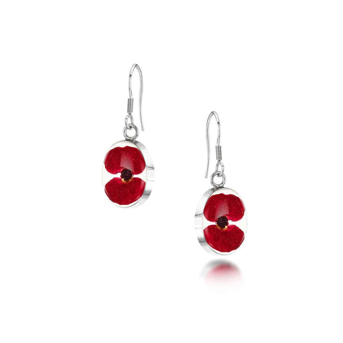 Poppy oval drop earrings