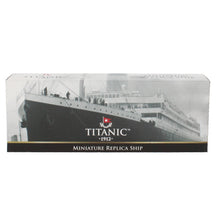 Load image into Gallery viewer, Box with a black and white photograph of the Titanic, containing an unseen replica of the ship.