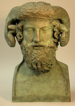 Bronze bust of Zeus with rams horns from the collections of National Museums Liverpool